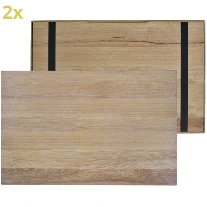 Wooden Overlay (Set of 2) for USM Haller Shelves, Size L, 75 cm x 50 cm, Oak, white oiled