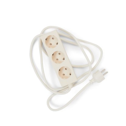 Power Bar / Power Beam Socket Strip, 3 sockets, Pearl, 2 m