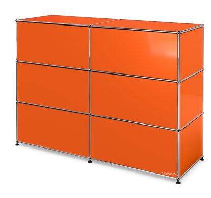 USM Haller Counter Type 1, Pure orange RAL 2004, 150 cm (2 elements), 50 cm