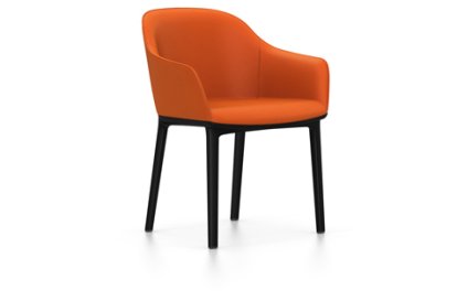 Softshell Armchair, Basic dark, Plano, Orange, Felt pads for hard floor surfaces