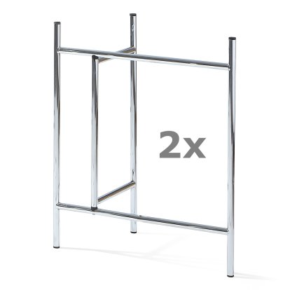 Eiermann 3 Trestle (Set of 2), 58 cm, 39 cm, Chrome