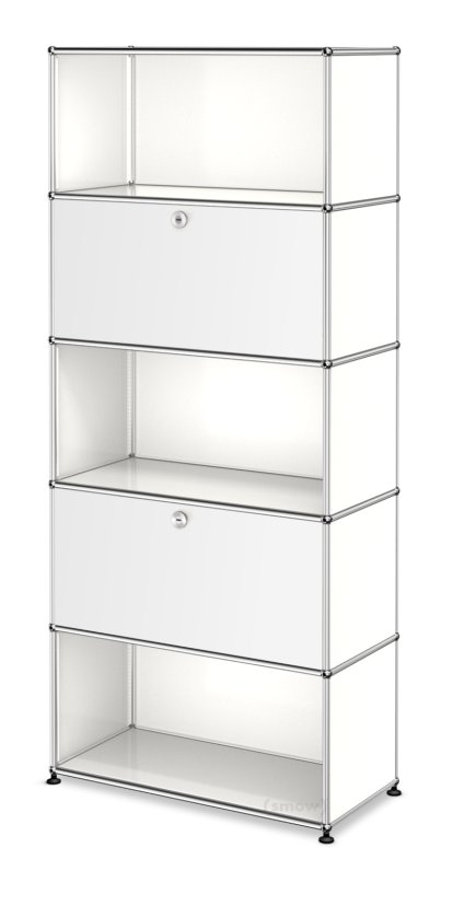 USM Haller Storage Unit M, Customizable, Pure white RAL 9010, With drop-down door, Open, With drop-down door, Open