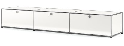USM Haller Lowboard XL, Customizable, Pure white RAL 9010, With 3 drop-down doors, 50 cm