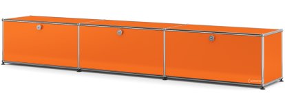 USM Haller Lowboard XL, Customizable, Pure orange RAL 2004, With 3 drop-down doors, 35 cm