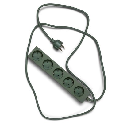 Power Bar / Power Beam Socket Strip, 5 sockets, Mossy green, 2 m