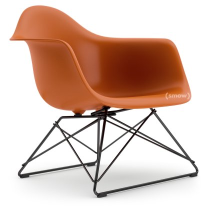 Eames Plastic Armchair LAR, Rusty orange, Without upholstery, Coated basic dark