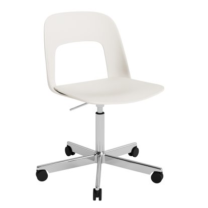Layout 141 Swivel Chair, Cream white, Polished aluminium