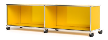 USM Haller TV-/HiFi-Lowboard, Customizable, Golden yellow RAL 1004, Open, Without cable entry hole