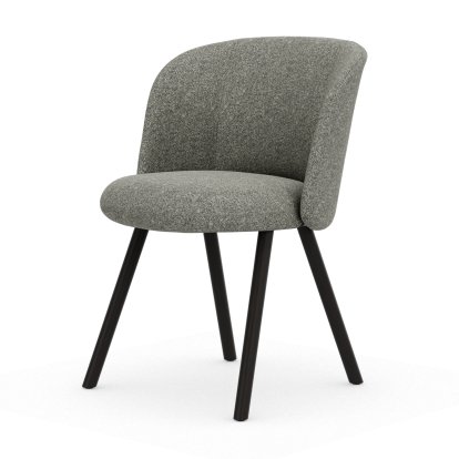 Mikado Side Chair, Four-legged base, 4 legs, dark oak, Nubia, Cream / dark brown, Glides for carpets