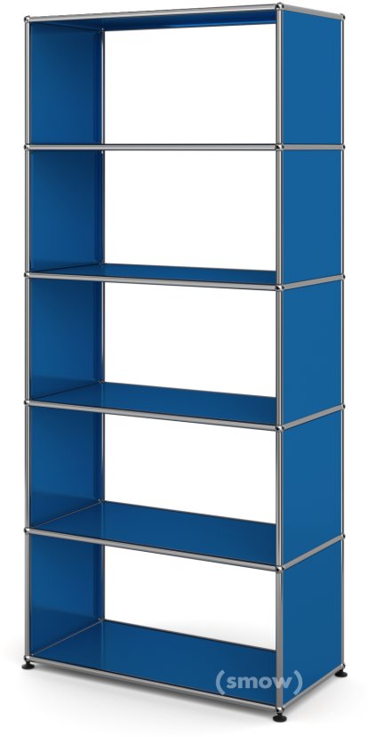 USM Haller Living Room Shelf M Type 1, without back panel, Gentian blue RAL 5010