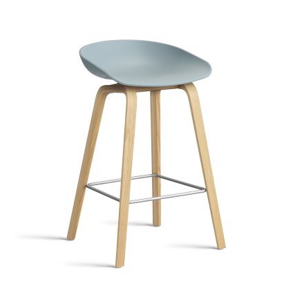 About A Stool AAS 32, Kitchen version: seat height 64 cm, Lacquered oak, Dusty blue 2.0