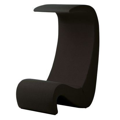 Amoebe Highback Lounge Chair, Fabric Tonus, black