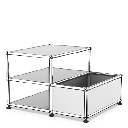 USM Haller Side Table with Storage Container, USM matte silver