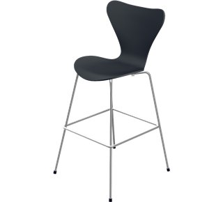 Series 7 Bar Stool 3187/3197, 76 cm, Lacquer, Black