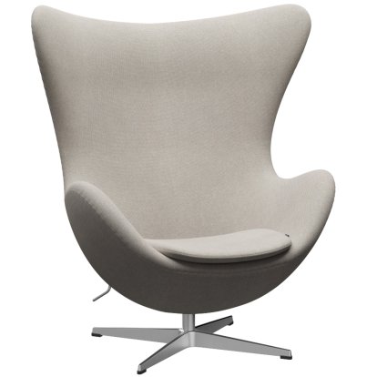 Egg Chair, Hallingdal 65, 103 - Light grey, Satin polished aluminium, Without footstool