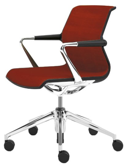Unix Chair with Five Star Base, Silk Mesh brick, Basic dark