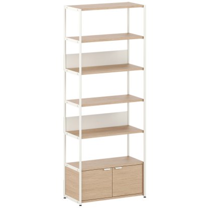 Unit Shelf Wood, 215 cm , 1 x double door, Oak / Cream white