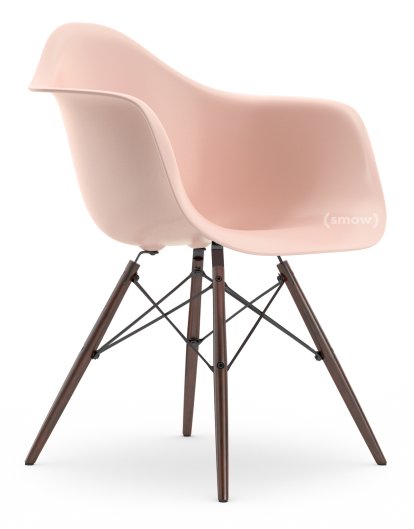 Eames Plastic Armchair DAW, Pale rose, Without upholstery, Without upholstery, Standard version - 43 cm, Dark maple
