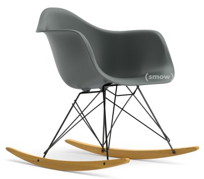 Eames Plastic Armchair RAR, Granite grey, Coated basic dark, Yellowish maple