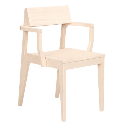 Schulz Armchair, Unupholstered, Waxed ash with white pigment