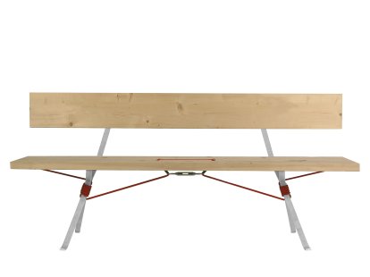 Kampenwand Bench With Backrest, Outdoor - Red rope