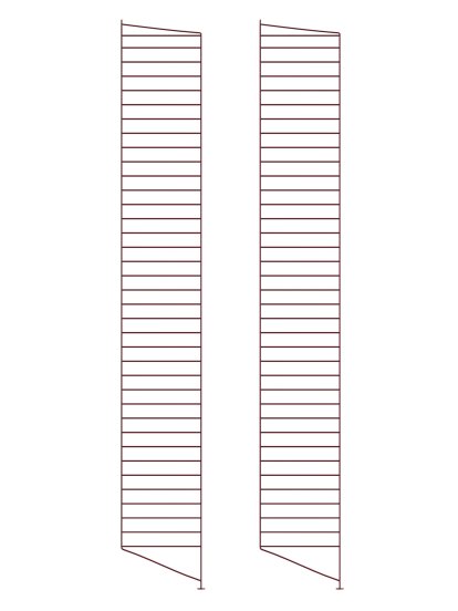 String System Floor Panel, Set of 2, 200 x 30 cm, Dark red