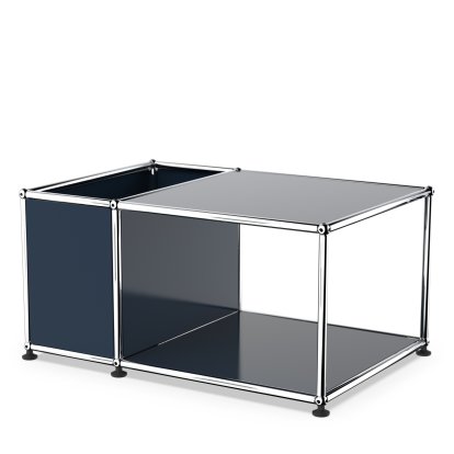USM Haller Side Table with Storage, Steel blue RAL 5011, 50 cm