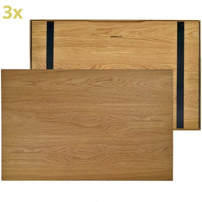 Wooden Overlay (Set of 3) for USM Haller Shelves, Size XL, 75 cm x 50 cm, Oak, naturally oiled