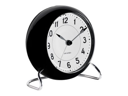 AJ Station Table Clock, black / white