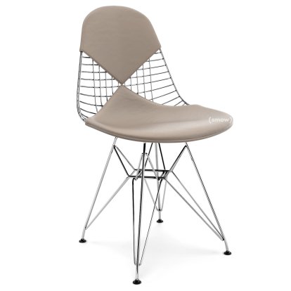 Seat Cushion for Wire Chair (DKR/DKW/DKX/DKL/LKR), Seat and backrest cushion (Bikini), Leather (Standard), Sand