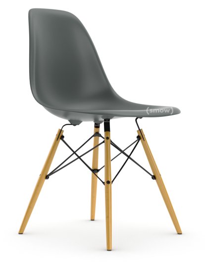 Eames Plastic Side Chair DSW, Granite grey, Without upholstery, Without upholstery, Standard version - 43 cm, Yellowish maple