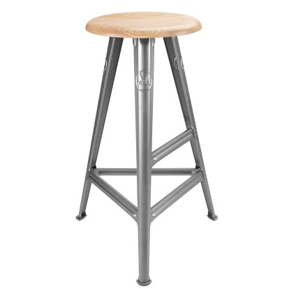 Rowac Stool – Model 1 / 75 cm, Ash, Naked steel