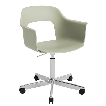 Layout 241 Swivel Armchair, Pastel green, Polished aluminium