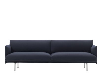 Outline Sofa, 3 Seater, Fabric Vidar 554 - Black blue, Aluminium, black