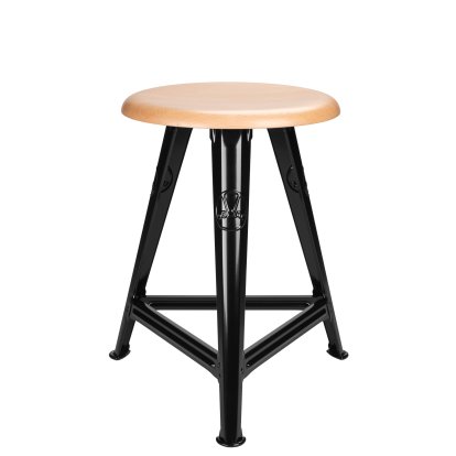 Rowac Stool – Model 1 / 50 cm, Beech, Glossy black