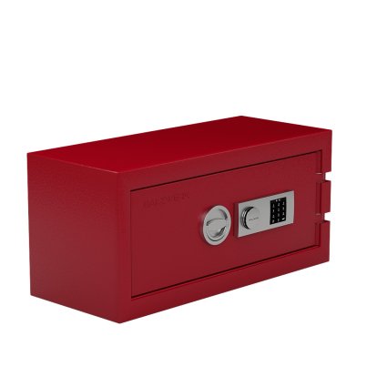 Balzsafe Connect Safe for USM Haller Shelves, 75 cm x 35 cm x 35 cm, Ruby red RAL 3003, Electronic combination lock with master key