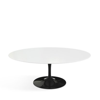 Saarinen Oval Coffee Table, Black, Laminate white