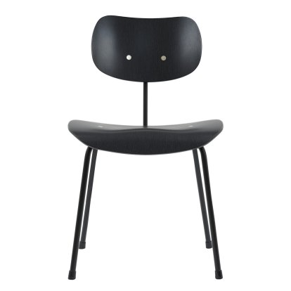 SE 68 Chair, Non-stackable, Without upholstery, Matt black powder-coated, Without armrests, Beech, black stained