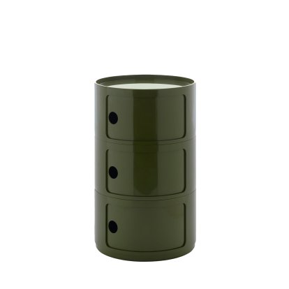 Componibili Container Big, 3 Compartments, Green, Without castors
