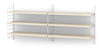 String System Shelf M, 20 cm, White, Ash veneer