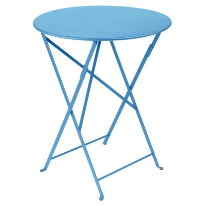 Bistro Folding Table round, H 74 x Ø 60 cm, Maya blue