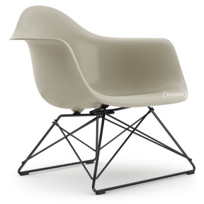 Eames Plastic Armchair LAR, Pebble, Without upholstery, Coated basic dark