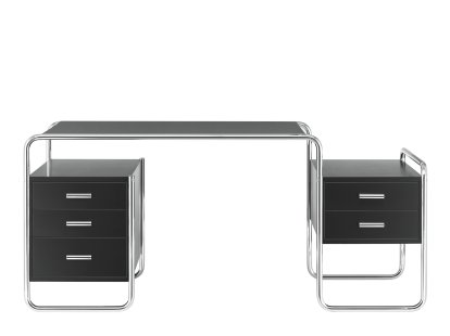 S 285 Desk, Stained ash - black, 1 large drawer unit/1 small drawer unit