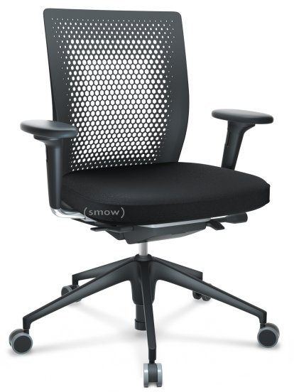 ID Air, Basic dark, Plano fabric-66 nero, Basic dark, 5 star foot , basic dark plastic, With 2D armrests, Hard castors for carpets