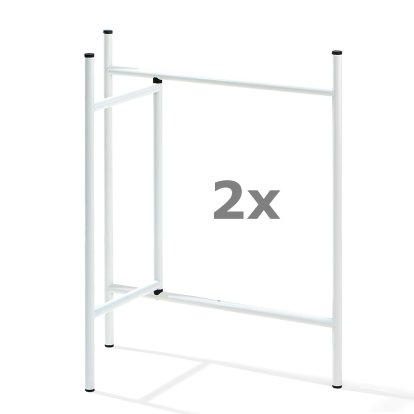 Eiermann 3 Trestle (Set of 2), 58 cm, 39 cm, White