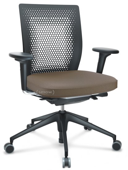 ID Air, Basic dark, Plano fabric-80 coffee, Basic dark, 5 star foot , basic dark plastic, With 2D armrests, Soft castors for hard floor surfaces