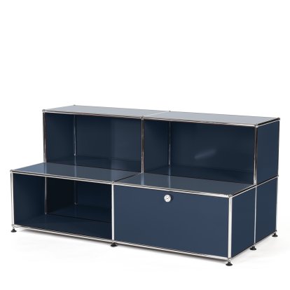 USM Haller Kids Sideboard M With Stairs, Steel blue RAL 5011