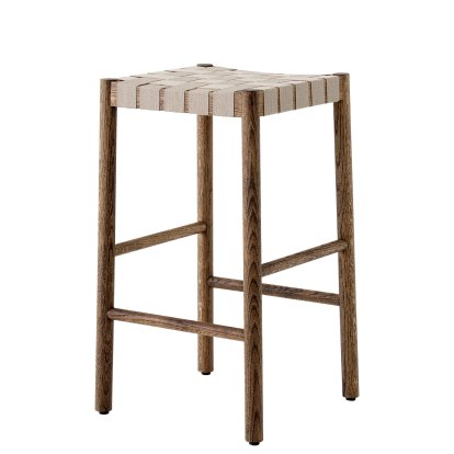Betty Barstool TK7 / TK8, Kitchen version: 66 cm, Smoked oiled oak / natural linen