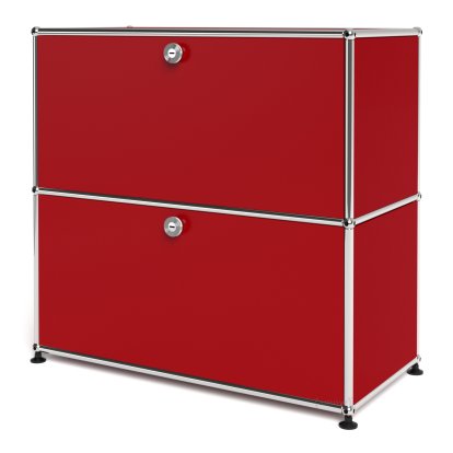 USM Haller Sideboard M, Customizable, USM ruby red, With drop-down door, With drop-down door