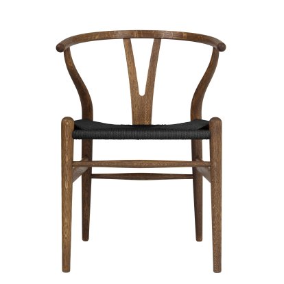 CH24 Wishbone Chair, Smoked oiled oak, Black mesh